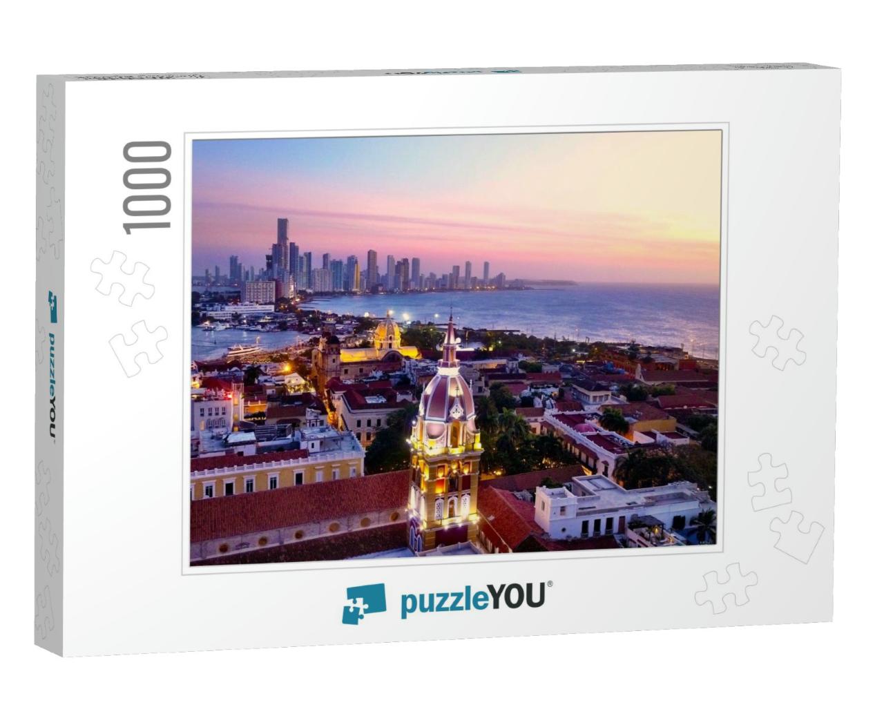 Cartagena Skyline Colombia At Sunset... Jigsaw Puzzle with 1000 pieces