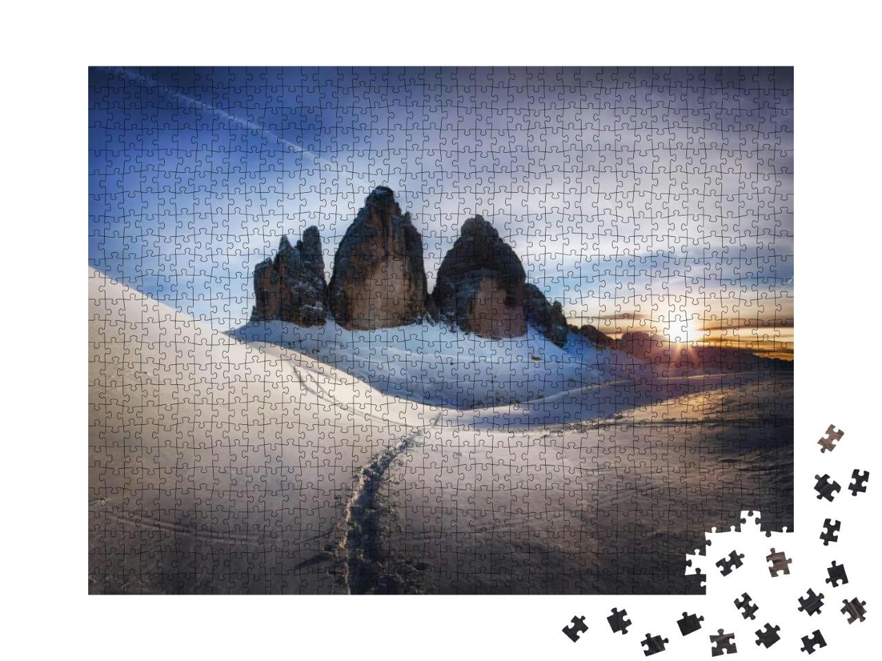 Winter Mountain Landscape in the Dolomites Alps. Mountain... Jigsaw Puzzle with 1000 pieces