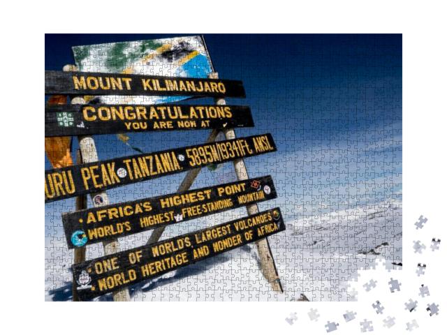 Summit Uhuru Peak Kilimanjaro in Tanzania... Jigsaw Puzzle with 1000 pieces
