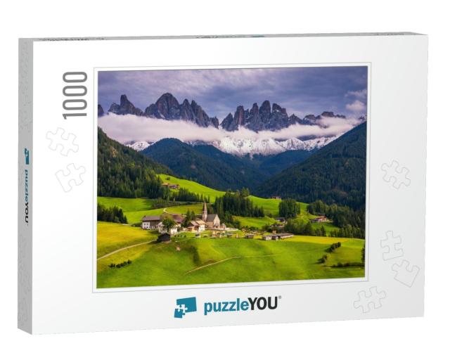 Famous Best Alpine Place of the World, Santa Maddalena St... Jigsaw Puzzle with 1000 pieces