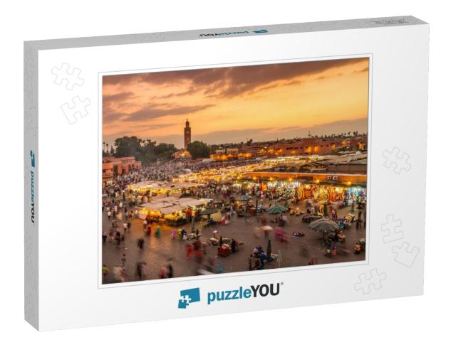 Jamaa El Fna Market Square, Marrakesh, Morocco, North Afr... Jigsaw Puzzle