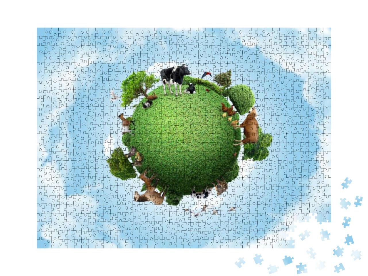 Green Peace Earth, Miniature Planet, Globe Concept... Jigsaw Puzzle with 1000 pieces