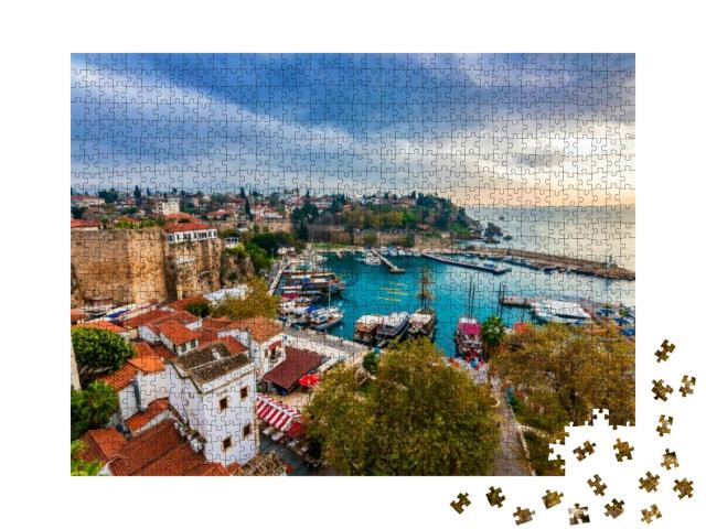 Ships in the Old Harbor in Antalya Kaleici, Turkey. Old T... Jigsaw Puzzle with 1000 pieces