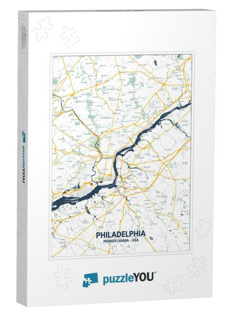 Philadelphia - Pennsylvania Map. Philadelphia - Pennsylva... Jigsaw Puzzle