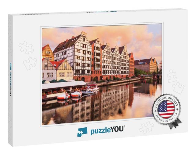 Old Town of Gdansk Danzig in Poland with Motlava River, P... Jigsaw Puzzle