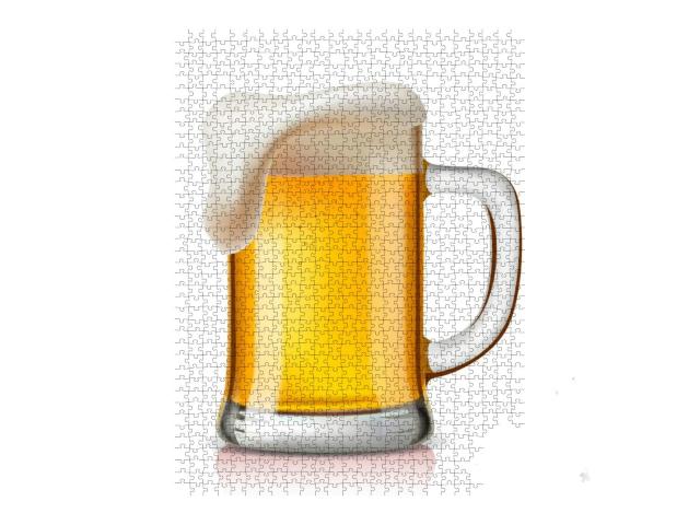 Vector Glass of Beer on a White Background... Jigsaw Puzzle with 1000 pieces