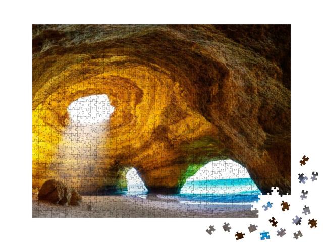 No People Inside Benagil Cave, Algarve, Portugal... Jigsaw Puzzle with 1000 pieces