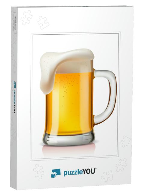 Vector Glass of Beer on a White Background... Jigsaw Puzzle