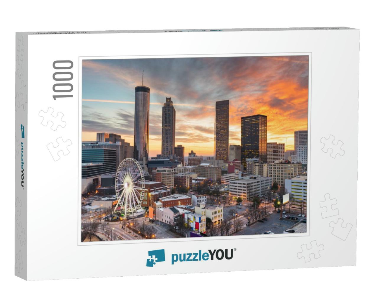 Atlanta, Georgia, USA Downtown Skyline At Dusk... Jigsaw Puzzle with 1000 pieces