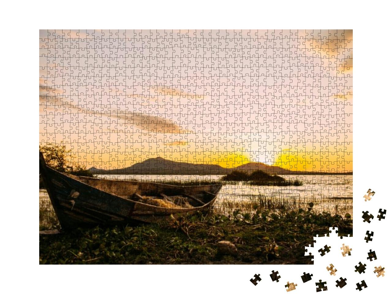 African Fishing Boat Near by the Victoria Lake, Kenya, Su... Jigsaw Puzzle with 1000 pieces