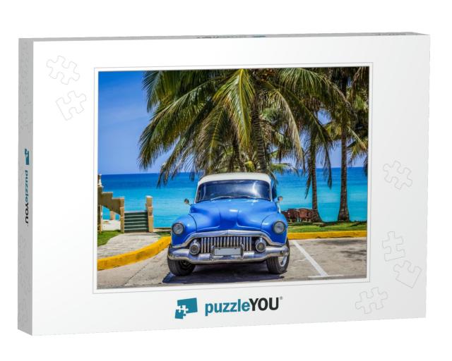 Varadero, Cuba - June 21, 2017 Hdr - American Blue Buick... Jigsaw Puzzle
