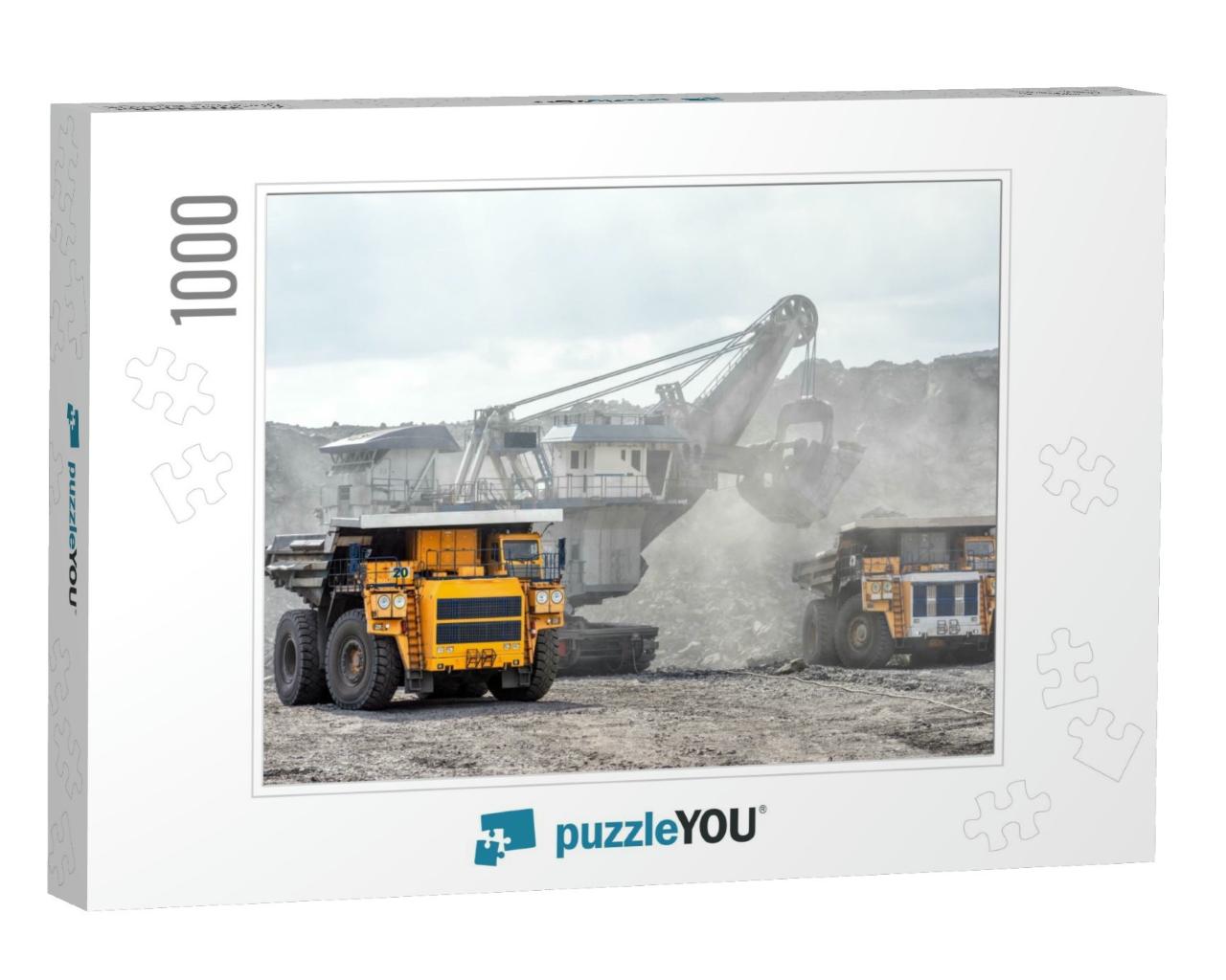 Open Mountain Quarry. Loading Coal Into a Mining Truck. S... Jigsaw Puzzle with 1000 pieces