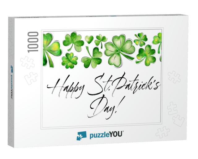 Border for St. Patrick's Day. Holiday Card with... Jigsaw Puzzle with 1000 pieces