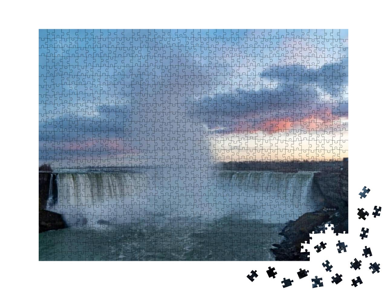 A Long Exposure Photograph of Niagara Falls, Ontario with... Jigsaw Puzzle with 1000 pieces