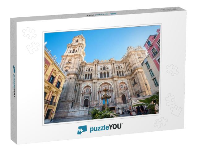 Malaga Cathedral on Plaza Del Obispo. Malaga, Andalusia... Jigsaw Puzzle