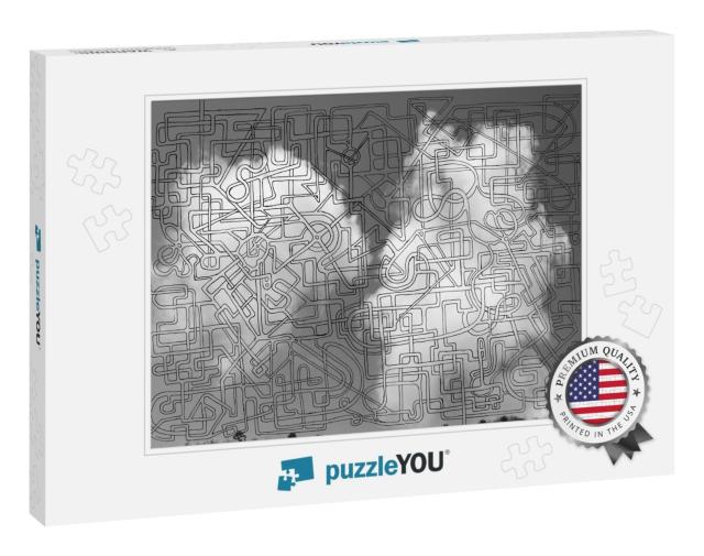 Background with Photo of Cloudy Sky with a Maze Pattern... Jigsaw Puzzle