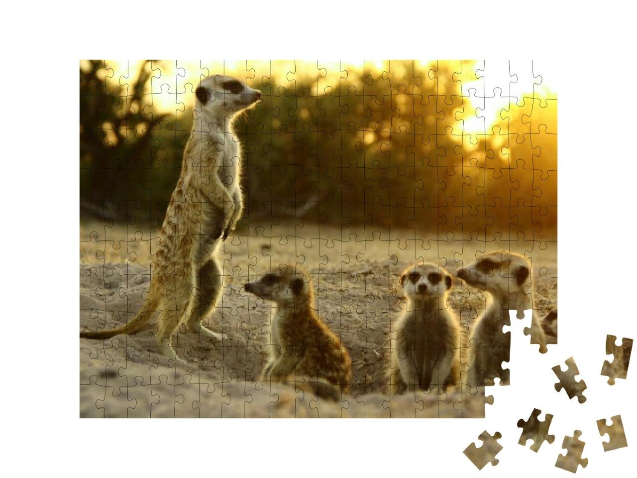 Meerkat the Most Funny Animal. Namibia Wild Life... Jigsaw Puzzle with 200 pieces