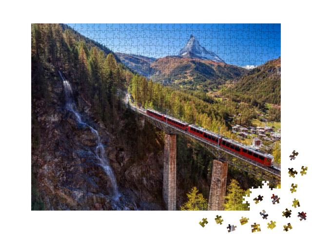 Zermatt, Switzerland. Image of Swiss Alps with Gornergrad... Jigsaw Puzzle with 1000 pieces