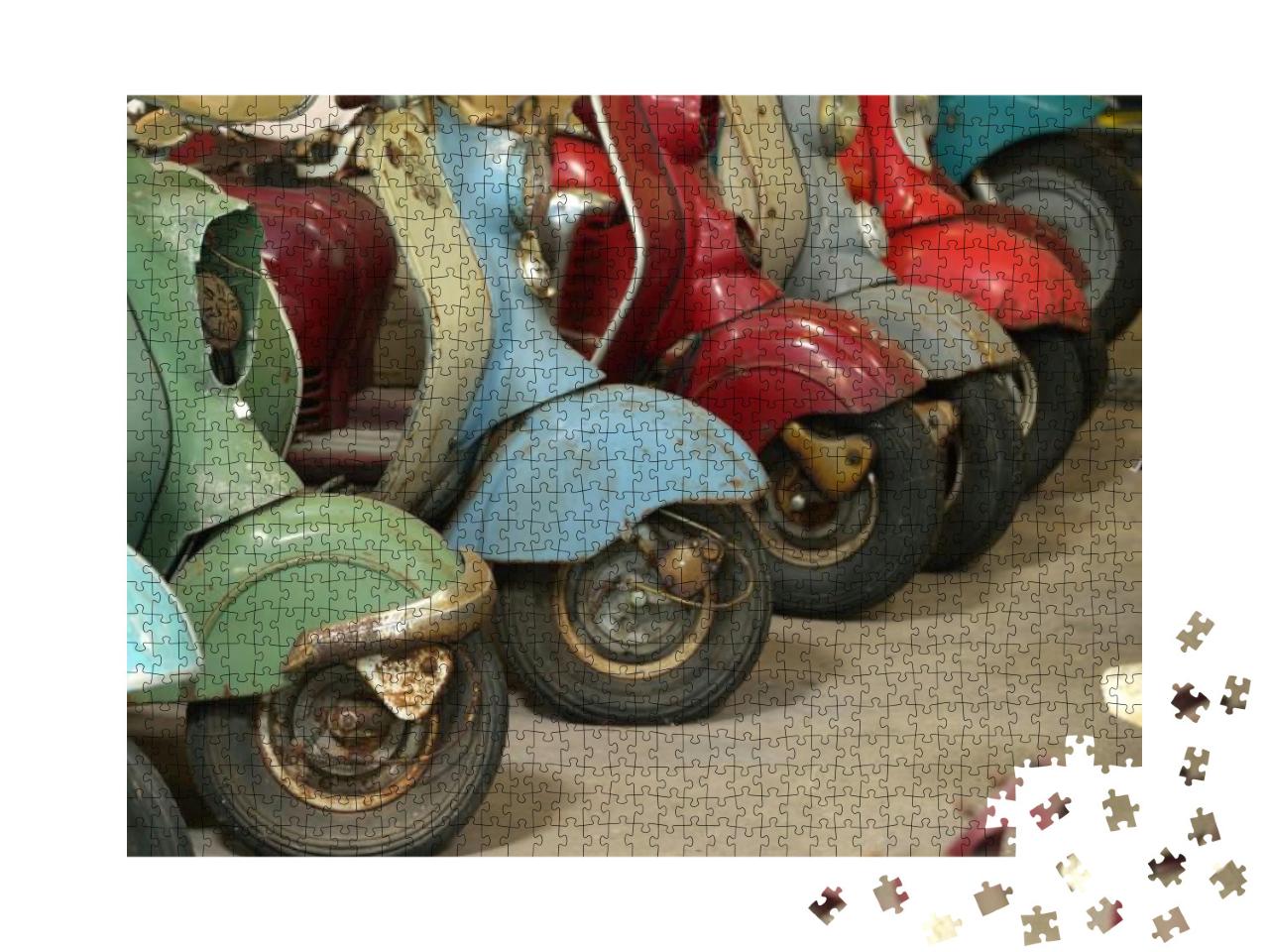 Vintage Scooter Detail... Jigsaw Puzzle with 1000 pieces