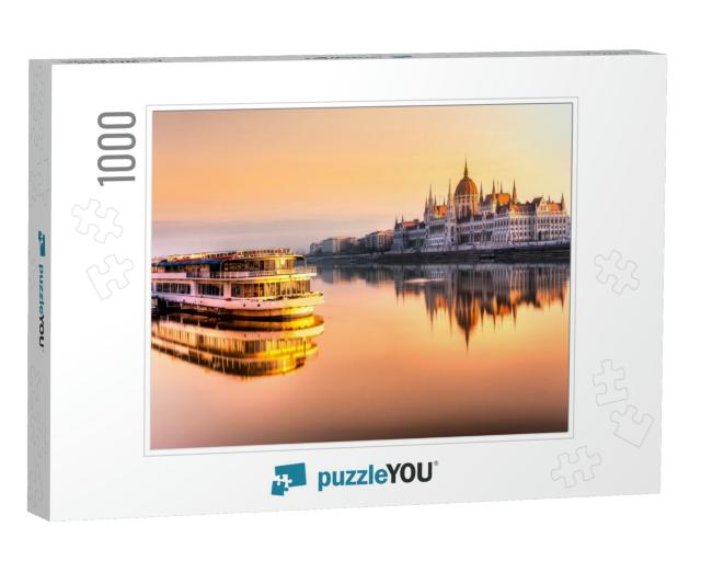 View of Budapest Parliament At Sunrise, Hungary... Jigsaw Puzzle with 1000 pieces