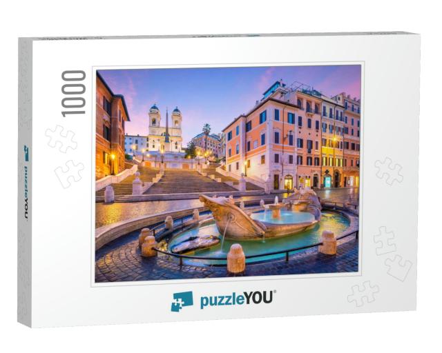 Spanish Steps in the Morning, Rome, Italy At Twilight... Jigsaw Puzzle with 1000 pieces