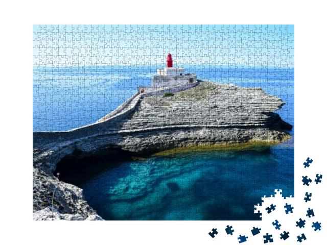 Lighthouse of Madonetta, Bonifacio, South of Corsica, Fra... Jigsaw Puzzle with 1000 pieces