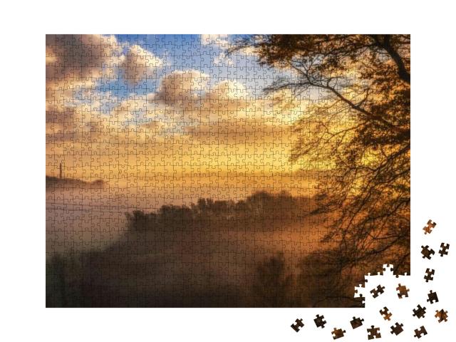 Sunrise Over the Beautiful Valley... Jigsaw Puzzle with 1000 pieces
