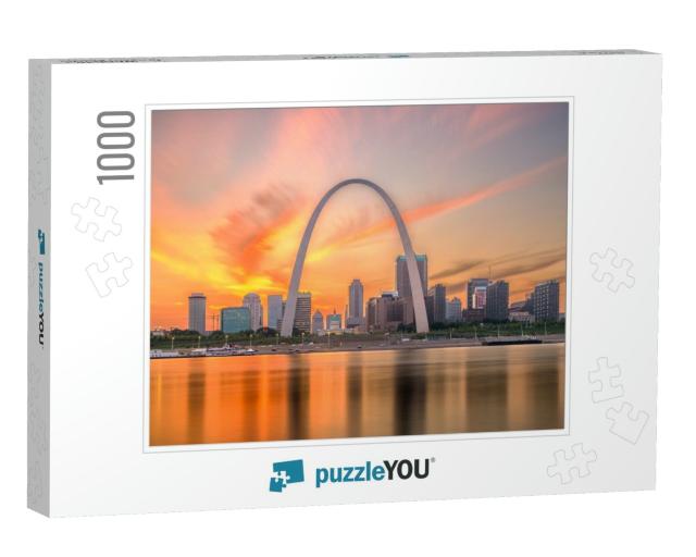 St. Louis, Missouri, USA Downtown Cityscape on the River A... Jigsaw Puzzle with 1000 pieces