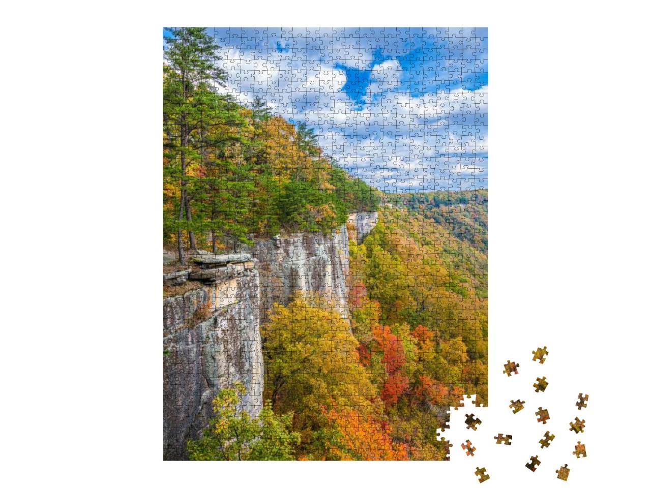 New River Gorge, West Virginia, USA Autumn Landscape At th... Jigsaw Puzzle with 1000 pieces
