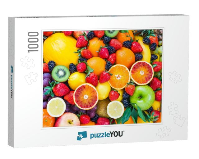 Fresh Fruits. Assorted Fruits Colorful Background... Jigsaw Puzzle with 1000 pieces
