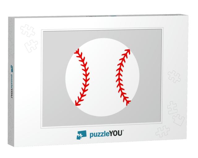 Baseball Ball. Softball. Vector Silhouette. Vector Icon I... Jigsaw Puzzle