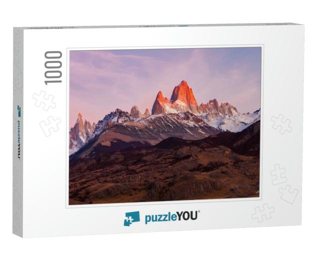 Monte Fitz Roy Also Known as Cerro Chalten Aerial Sunrise... Jigsaw Puzzle with 1000 pieces