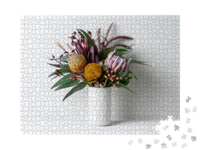 Beautiful Floral Arrangement of Mostly Australian Native... Jigsaw Puzzle with 1000 pieces