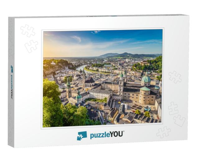 Aerial View of the Historic City of Salzburg At Sunset, S... Jigsaw Puzzle