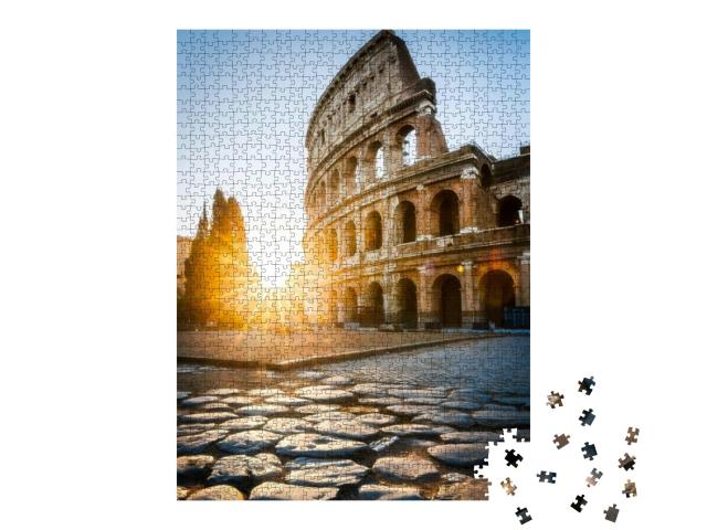Sunrise At the Rome Colosseum, Italy... Jigsaw Puzzle with 1000 pieces