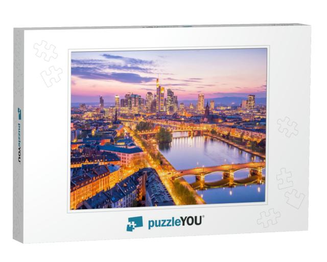 View of Frankfurt City Skyline in Germany At Twilight fro... Jigsaw Puzzle