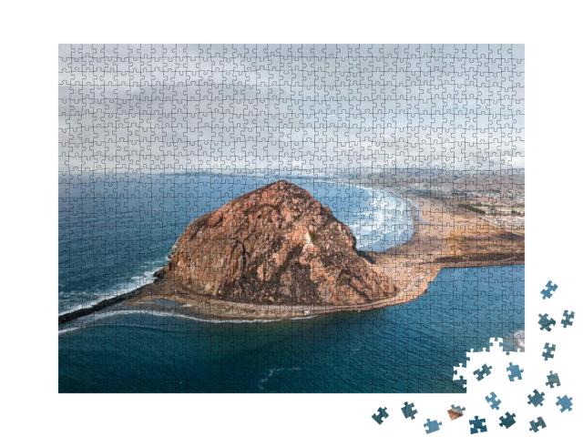 Morro Rock in Morro Bay, Ca... Jigsaw Puzzle with 1000 pieces
