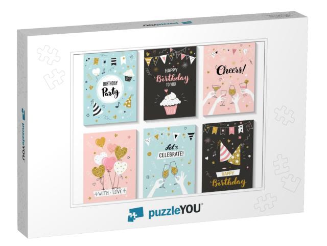 Happy Birthday Greeting Card & Party Invitation Templates... Jigsaw Puzzle