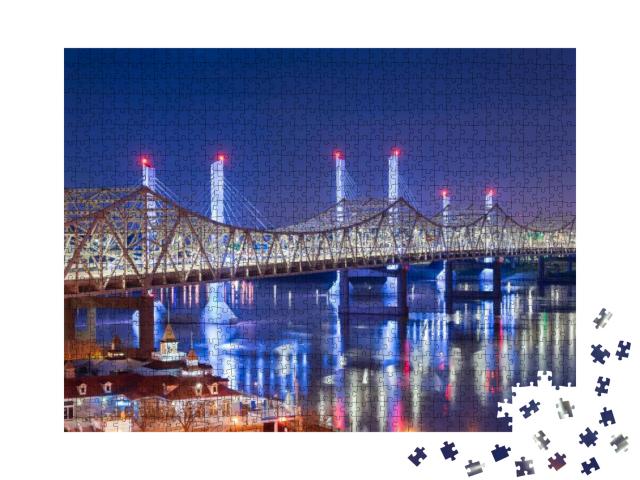 John F. Kennedy Bridge & Abraham Lincoln Bridge Crossing... Jigsaw Puzzle with 1000 pieces