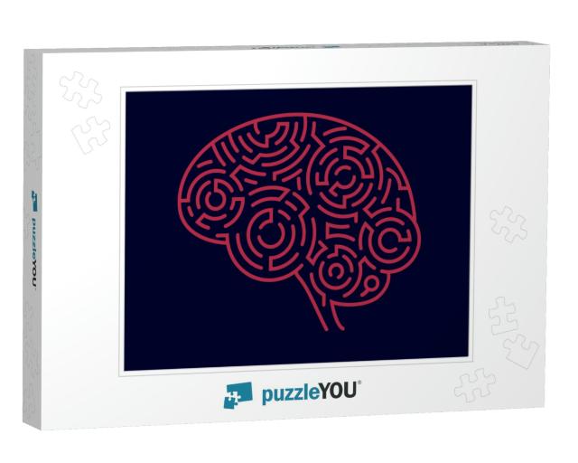 Concept of Creative Thinking, Shape of Human Brain Combin... Jigsaw Puzzle
