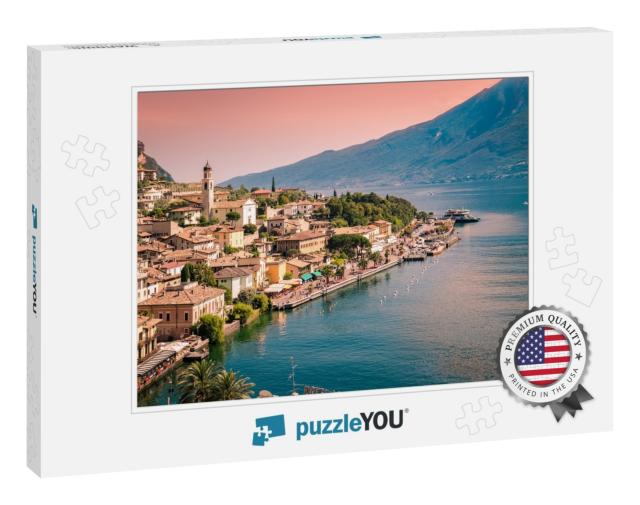Panorama of Limone Sul Garda, a Small Town on Lake Garda... Jigsaw Puzzle