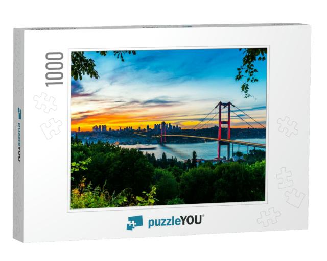 Istanbul, Turkey. Panoramic View of Istanbul Bosphorus on... Jigsaw Puzzle with 1000 pieces
