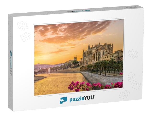 Landscape with Cathedral La Seu At Sunset Time in Palma D... Jigsaw Puzzle