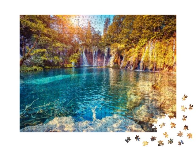 Majestic View on Turquoise Water & Sunny Beams in the Pli... Jigsaw Puzzle with 1000 pieces