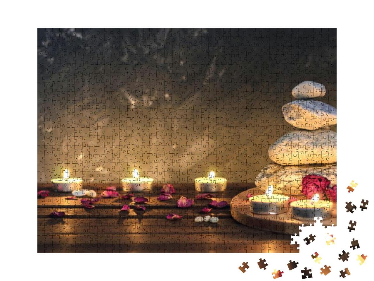 Spa Composition-Stones, Candles, Aromatherapy, Dry Flower... Jigsaw Puzzle with 1000 pieces