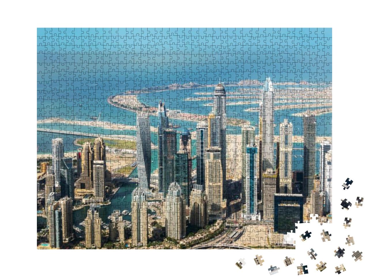 Aerial View of Dubai Marina Skyline & Palm Jumeirah, Unit... Jigsaw Puzzle with 1000 pieces