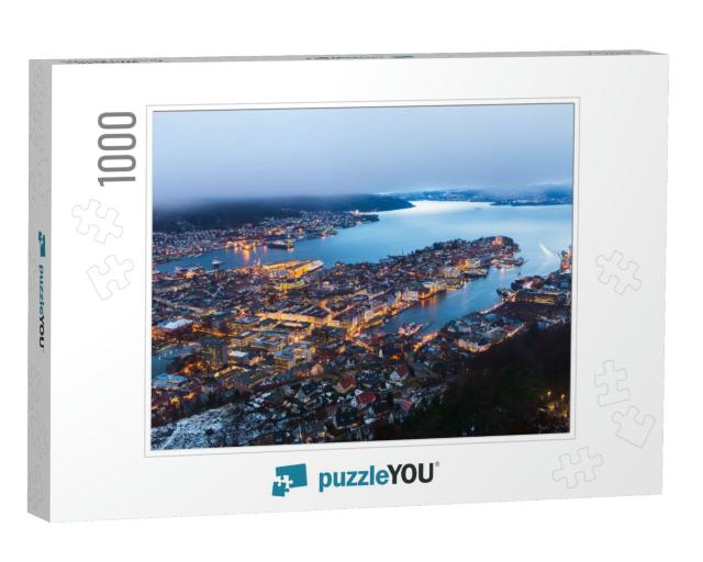 View of Bergen from the Mountain Top, Norway... Jigsaw Puzzle with 1000 pieces