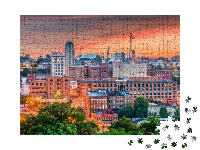 Lynchburg, Virginia, USA Downtown City Skyline At Dusk... Jigsaw Puzzle with 1000 pieces
