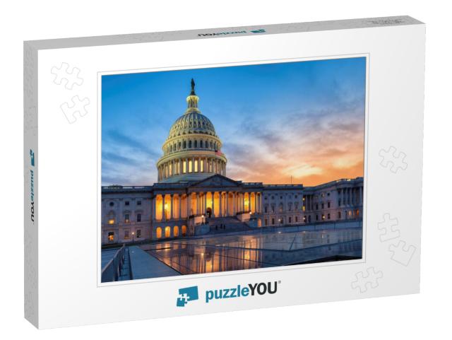 The United States Capitol Building At Sunset, Washington... Jigsaw Puzzle