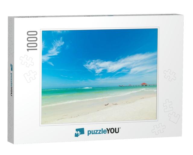 White Sand & Turquoise Water in Clearwater. Florida, USA... Jigsaw Puzzle with 1000 pieces